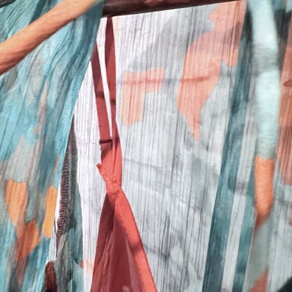 Anthropologie The Marais Floral Chiffon Maxi Dress Long Sleeves Boho Size XXS - Picture 9 of 13